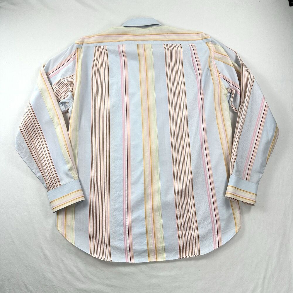 Etro Shirt Mens Size 43 Striped Button Up Cotton Quiet Luxury Made in Italy - Picture 6 of 11